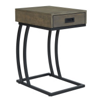 OSP Home Furnishings AVA9884-WF52 Avilla C-Table with Power in Taupe Grey Finish